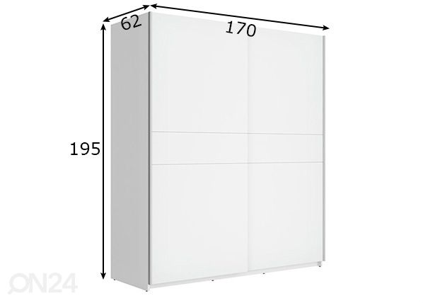 Liukuovikaappi 170 cm mitat