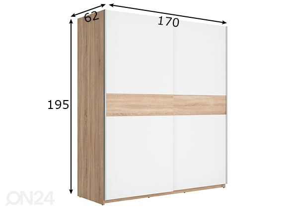 Liukuovikaappi 170 cm mitat