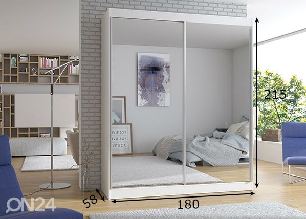 Liukuovikaappi 180 cm mitat