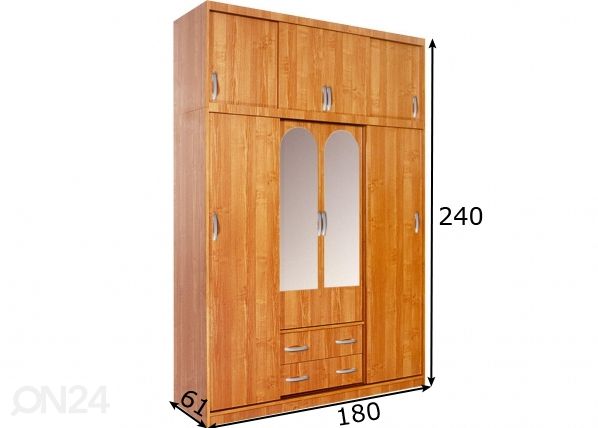 Liukuovikaappi 180 cm mitat