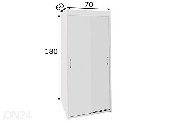 Liukuovikaappi 70 cm mitat