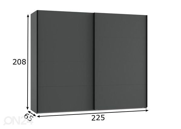 Liukuovikaappi Aalst 225 cm mitat