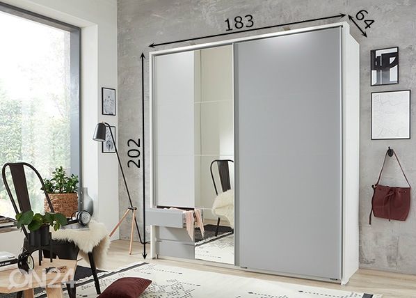 Liukuovikaappi Aurich 183 cm mitat