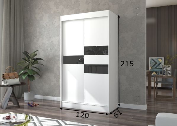 Liukuovikaappi Bari 120 cm mitat