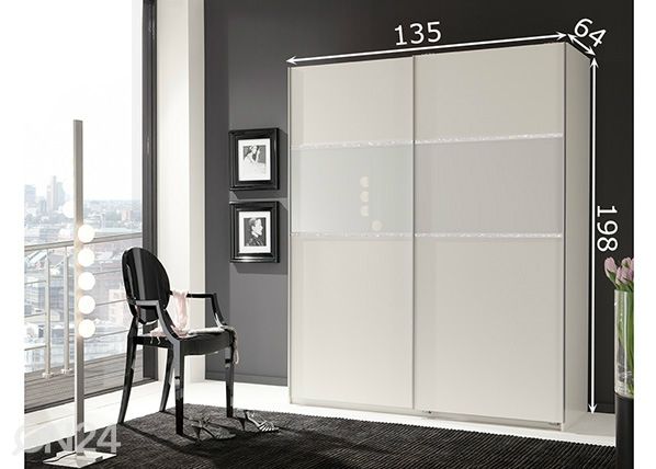 Liukuovikaappi Blitz 135 cm mitat