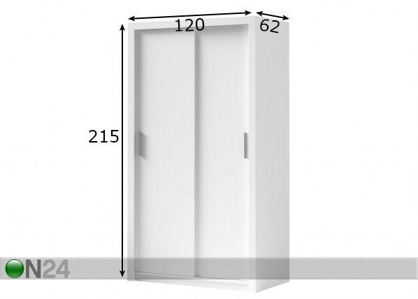 Liukuovikaappi Bono 120 cm mitat