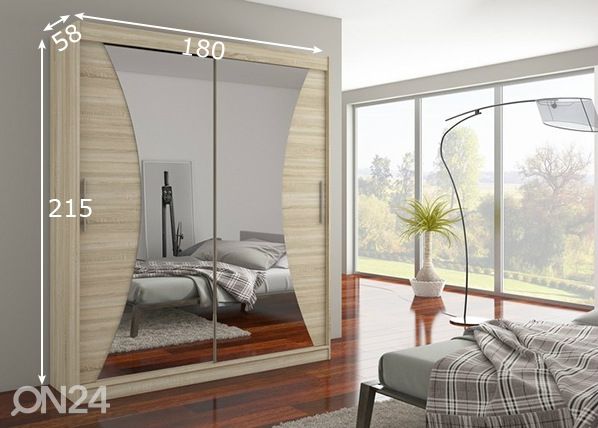 Liukuovikaappi Camden I 180 cm mitat