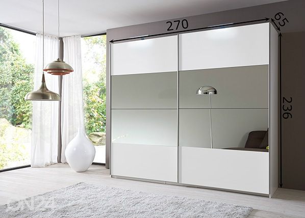 Liukuovikaappi Easy Plus h236x270 cm mitat