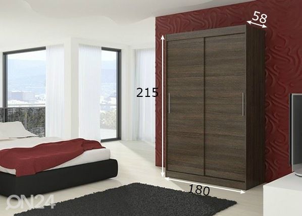 Liukuovikaappi Lino 180 cm mitat