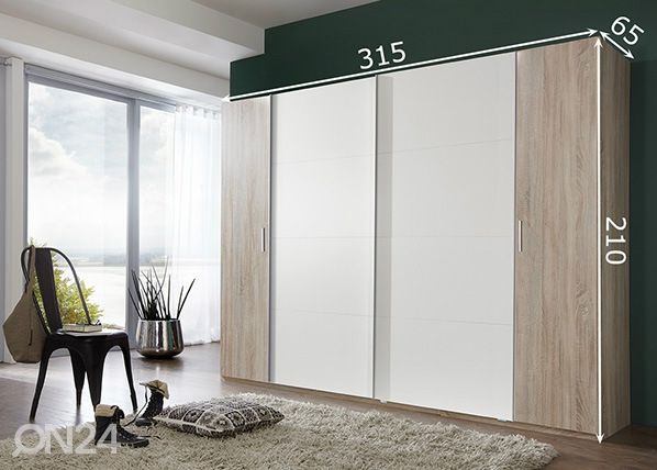 Liukuovikaappi Lotto 315 cm mitat