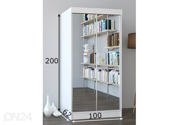 Liukuovikaappi Luize 100 cm mitat