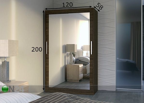Liukuovikaappi Matlock 120 cm mitat