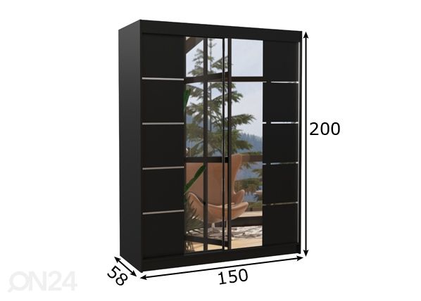 Liukuovikaappi Pella 150 cm