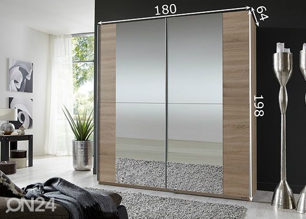 Liukuovikaappi Ritz 180 cm mitat