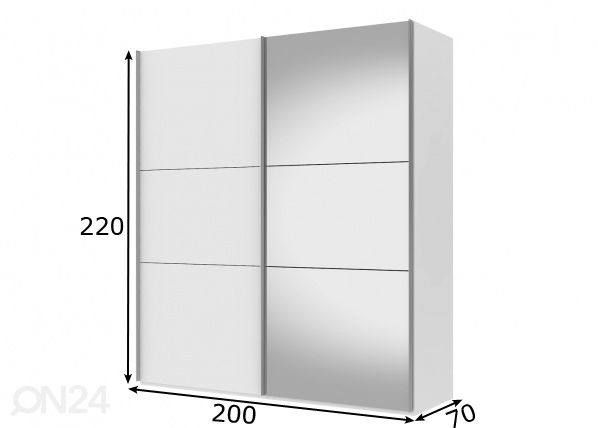 Liukuovikaappi Save h220 cm mitat