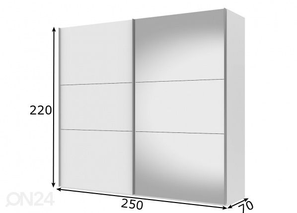 Liukuovikaappi Save h220 cm mitat