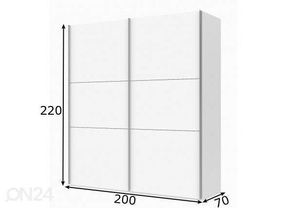 Liukuovikaappi Save h220 cm mitat