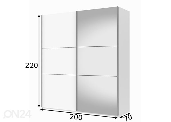 Liukuovikaappi Save h220 cm mitat
