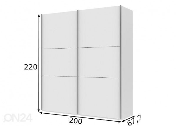 Liukuovikaappi Save h220 cm mitat