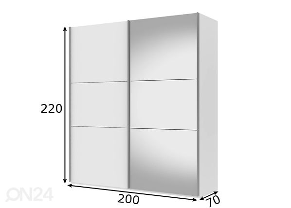 Liukuovikaappi Save h220 cm mitat