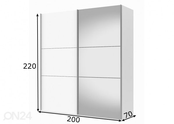 Liukuovikaappi Save h220 cm mitat