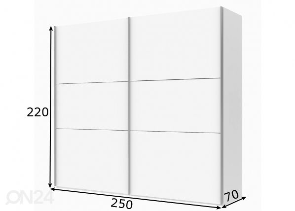 Liukuovikaappi Save h220 cm mitat