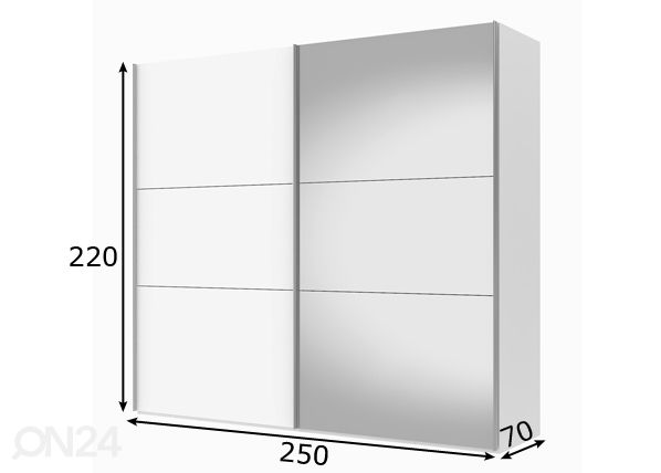 Liukuovikaappi Save h220 cm mitat