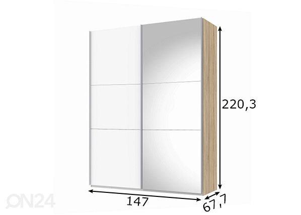 Liukuovikaappi Save h220 cm mitat