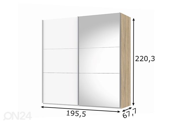 Liukuovikaappi Save h220 cm mitat