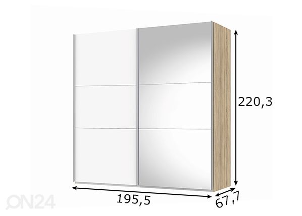Liukuovikaappi Save h220 cm mitat