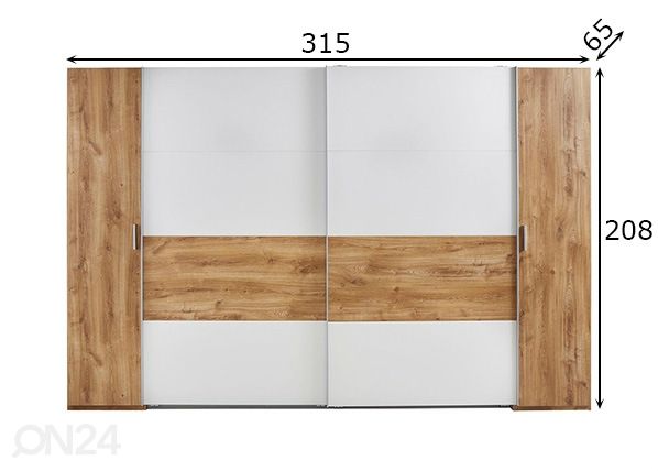 Liukuovikaappi Virgo 315 cm mitat