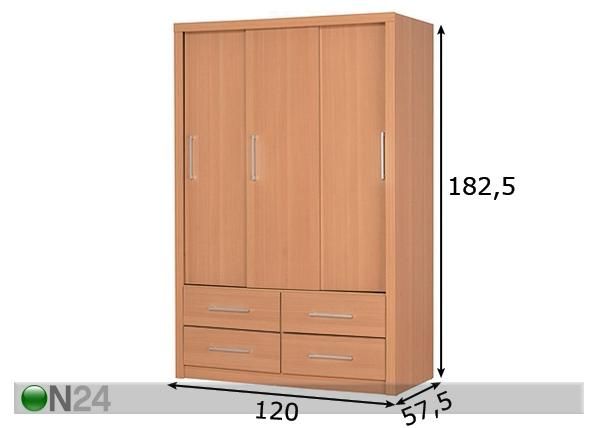 Liukuovikomero NOORA 146 mitat