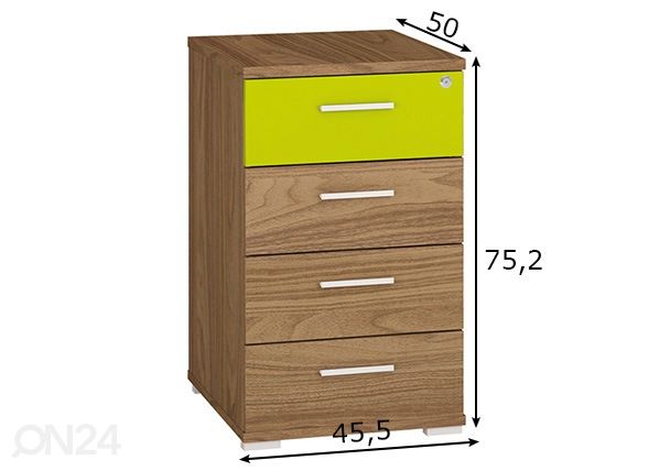 Lukittava laatikosto mitat