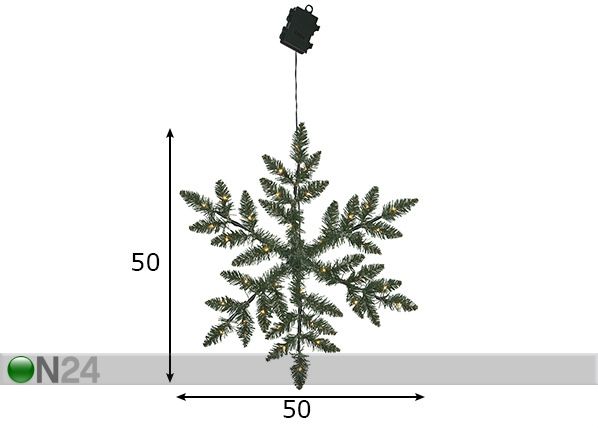 Lumihiutale valoilla mitat