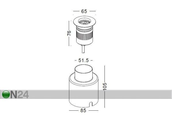 Maahan upotettava LED valaisin, IP67 mitat