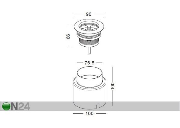 Maahan upotettava LED valaisin, IP67 mitat