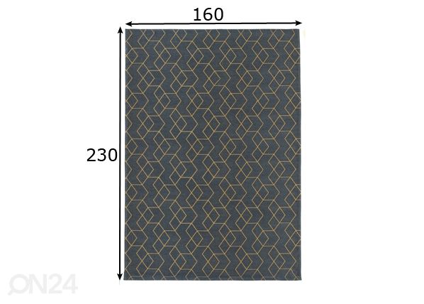 Magic home matto CUBE Golden 160x230 cm mitat