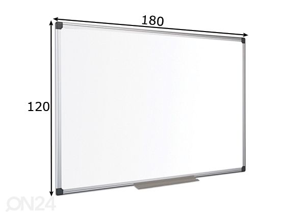 Magneettitaulu Bi-office 180x120 cm (alumiinikehys, emalipinta) mitat