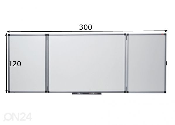 Magneettitaulu Nobo prestige (5-osainen, alum.raami, emali pinta) 150/300x120 cm mitat
