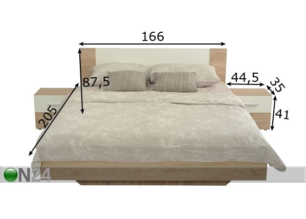 Makuunhuoneensarja VEGA 160x200 cm mitat