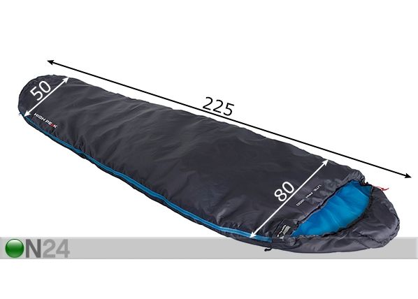 Makuupussi HIGH PEAK LITE PAK 1200, tummanharmaa/sininen mitat