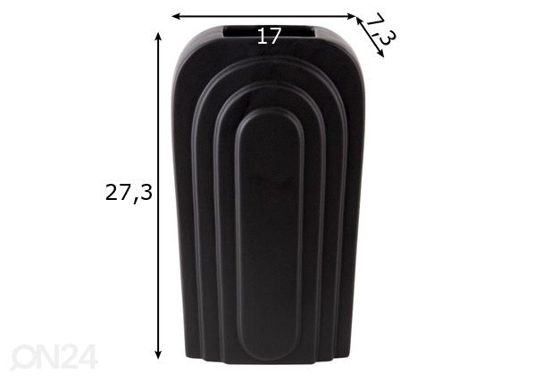 Maljakko Arc h27 cm, musta mitat