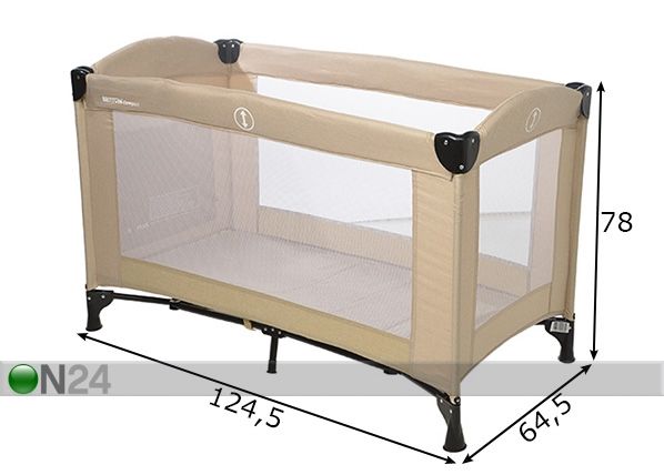 Matkasänky Compact 60x120 cm mitat