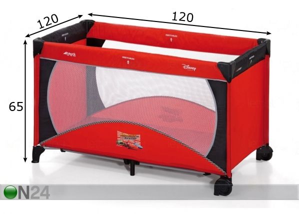 Matkasänky DREAM'N PLAY GO -DISNEY CARS mitat