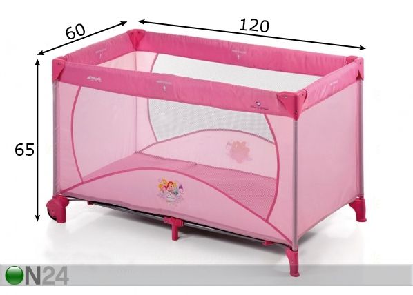 Matkasänky DREAM'N PLAY GO -DISNEY PRINCESS mitat