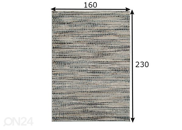 Matto 160x230 cm, tummanharmaa mitat