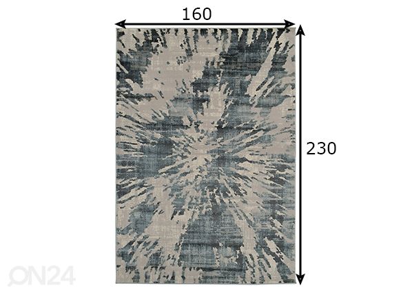 Matto 160x230 cm, tummanharmaa mitat