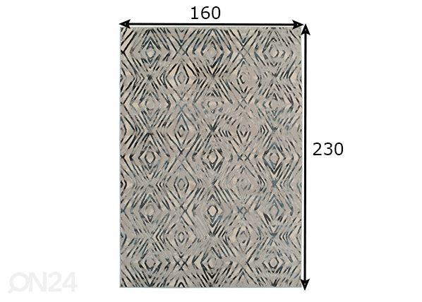 Matto 160x230 cm, vaaleanharmaa mitat
