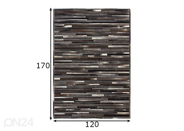 Matto aitoa nahkaa 120x170 cm mitat