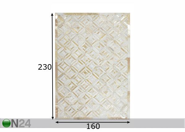 Matto aitoa nahkaa 160x230 cm mitat